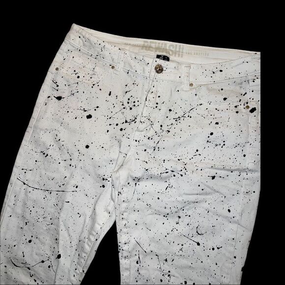 ! Nyc rewash brand white jeans black splatter design! Nwot - Picture 4 of 6